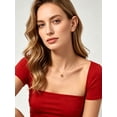 thumbnail image 3 of Bestyle 18K Gold Plated Love Knot Pendant Necklace with 0.75 Carat Created Ruby Celtic Knot Jewelry Gifts for Daughter Mom Wife Girlfriend, 3 of 8