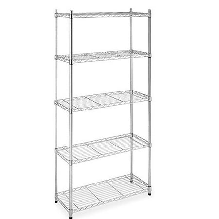 BestOffice 14''Lx36''Wx72''H 5 Shelf Wire Shelving Unit Garage Heavy Duty Height Adjustable Commercial Grade NSF Certification Utility Rolling Steel Layer Rack Organizer Kitchen