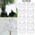 thumbnail image 1 of 10 piezas mini ángel de la guarda alas de plumas de ángel blanco, decoración de adornos colgantes de árbol de Navidad para decoración de fiestas y bodas, 1 of 5