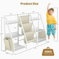 thumbnail image 5 of SUGIFT 3 Tier Kids Bookshelf, Toy Storage Organizer with 2 Side Pockets, Bookcase for Kids Bedroom and Nursery, White, 5 of 7
