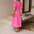 thumbnail image 5 of Women's Casual Dress For Everyday Wear V Neck Design With Flowy Hem For Home Or Spring Summer Fall Wardrobe Staple Easy Care Hand Wash Dress Chiffon Summer Dress plus Size Maxi Dress Casual Striped, 5 of 7