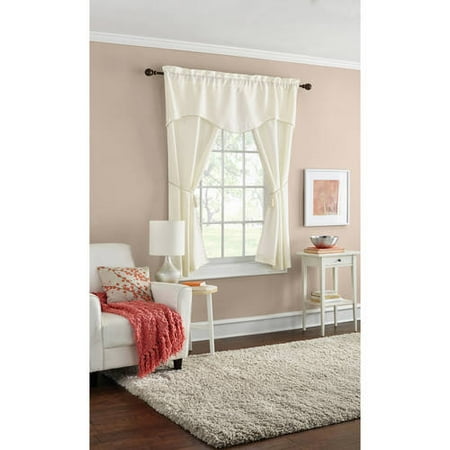 Mainstays Damask Scroll Window Curtain Set Curtain Panels And