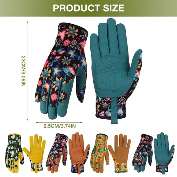 Clearance Under $5.29! 1PAIR Leather Gardening Gloves, Thorn-Proof Outdoor Work Gloves for Women, Cloth, for Weeding & Planting, (One Size, Khaki)