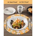 thumbnail image 3 of 13 Inch Round Placemats Set of 4, Spring Botanical Non Slip Heat Insulation PP Table Mats, Watercolor Floral Flowers Botanical Yellow Washable Place Mats for Kitchen Dining Party Table Decor, 3 of 7