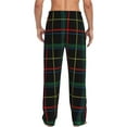 thumbnail image 3 of Xecao Buffalo Plaid Dark Green Men's Straight Lounge Pajama Pants: The Ultimate in Comfortable Sleepwear, 3 of 9