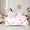 Light Pink White, variant on Manfei Teens Children Cartoon Ribbon Bowtie 7-Piece Twin Bedding Sets,Love Heart Stars Print Bedding Comforter Set,Kawaii Cute Breathable Sheet Sets,Ultra Soft Home Decor,Reversible