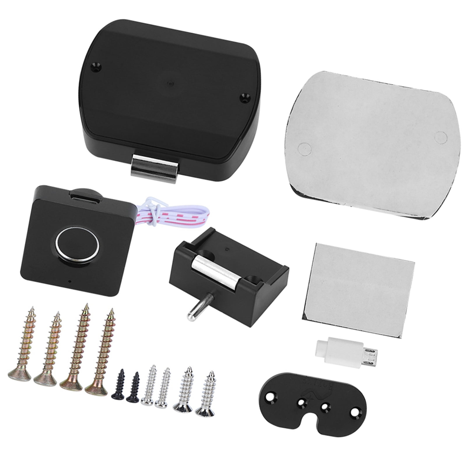 Riousery Intelligent Fingerprint Lock Smart Keyless Electric Drawer Cabinet Door Lock Biometric Security Device for Home Office Wardrobe Furniture Black, 6.3 inches / 16 cm