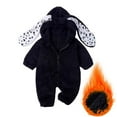 thumbnail image 2 of Toddler One Piece Oneises Plush Rabbit Ears Hooded Front Zip Long Sleeve Fuzzy Jumpsuit Comfy Cute Romper 6-24 Months (9 Months, Black-A), 2 of 3