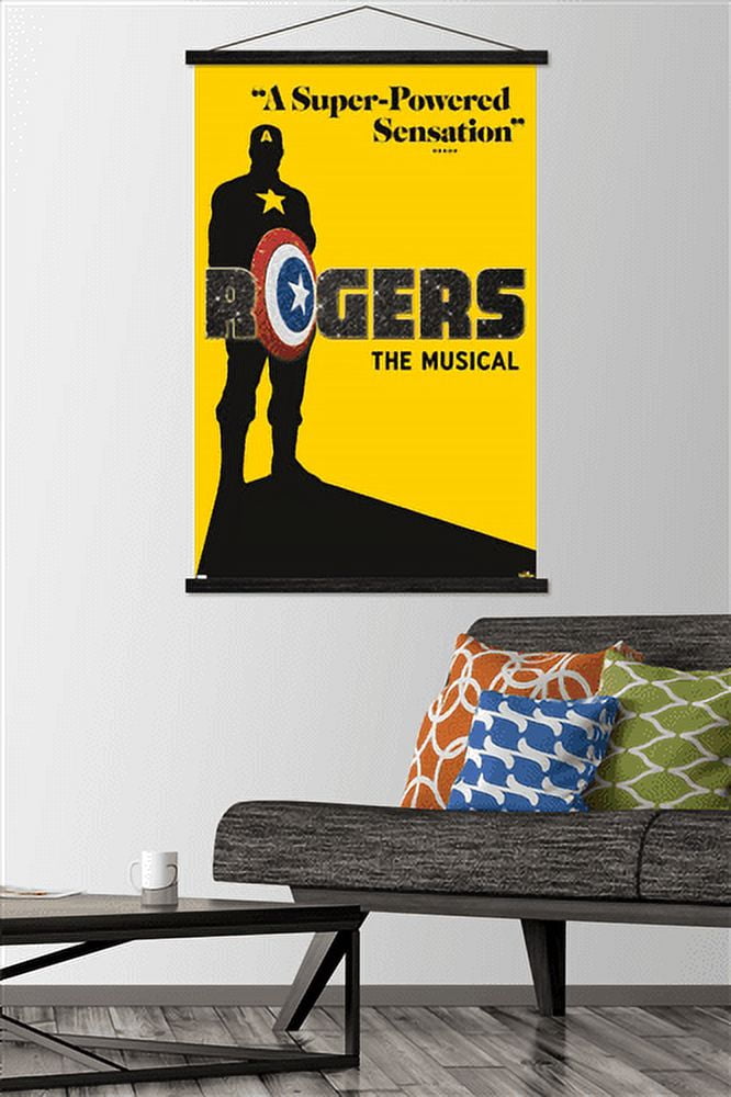 Marvel Hawkeye - Rogers The Musical Playbill Wall Poster with Magnetic Frame, 22.375" x 34"