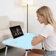 thumbnail image 6 of Foldable Laptop Bed Desk (Blue) - Portable Table with Cup Holder, Tablet Slot for Work & Study, 6 of 9