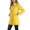 thumbnail image 4 of Abrigo de longitud media de manga raglán con solapa de doble botonadura para mujer INSPIRE CHIC XL amarillo, 4 of 6