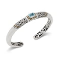 thumbnail image 1 of DEVATA Sterling Silver 925 and 18K Gold with Blue Topaz DEVATA Bali Filigree Cuff Bracelet DHK3125BT (Size L), 1 of 5