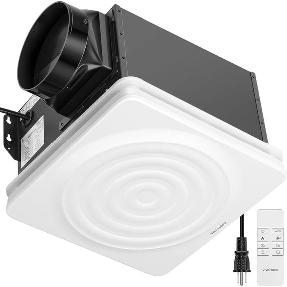 SPECSTAR Bathroom Exhaust Fan 240 CFM with Humidity Sensor - 1.6 Sones Quiet Energy-Saving EC Motor, 6-Speed AutoFlow Remote, 11 x 12 in Easy Retrofit, 6-Inch Duct Kit Included