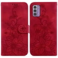 thumbnail image 2 of Compatible avec Nokia G42 5G Étui Portefeuille Embossé Lys avec Porte-Cartes en Cuir PU Couverture Rabattable, 2 of 5