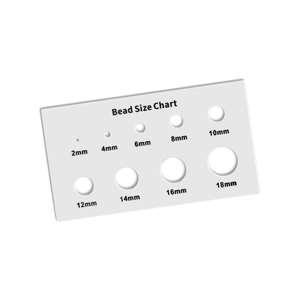 Regla medidora de cuentas, círculo redondo, plantilla, regla medidora de cuentas acrílica portátil, herramienta de medición de cuentas y piedras.