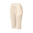 thumbnail image 2 of JJHGVB Cotton Linen Capris for Women Womens Linen Shorts Baggy Shorts Women Bermuda Shorts Dress Shorts for Women Cotton Linen Pants Beach Resort Pants Pedal Pushers for Womens Long Shorts Beige L, 2 of 6