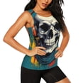 thumbnail image 2 of Fotbe Modern Hip-Hop Skull Blusas Sin Mangas para Mujer – Estilo Casual, Corte Suelto, Slim-Fit, Cuello Redondo Deportivo, Tops de Verano para Gimnasio y Yoga-Large, 2 of 7