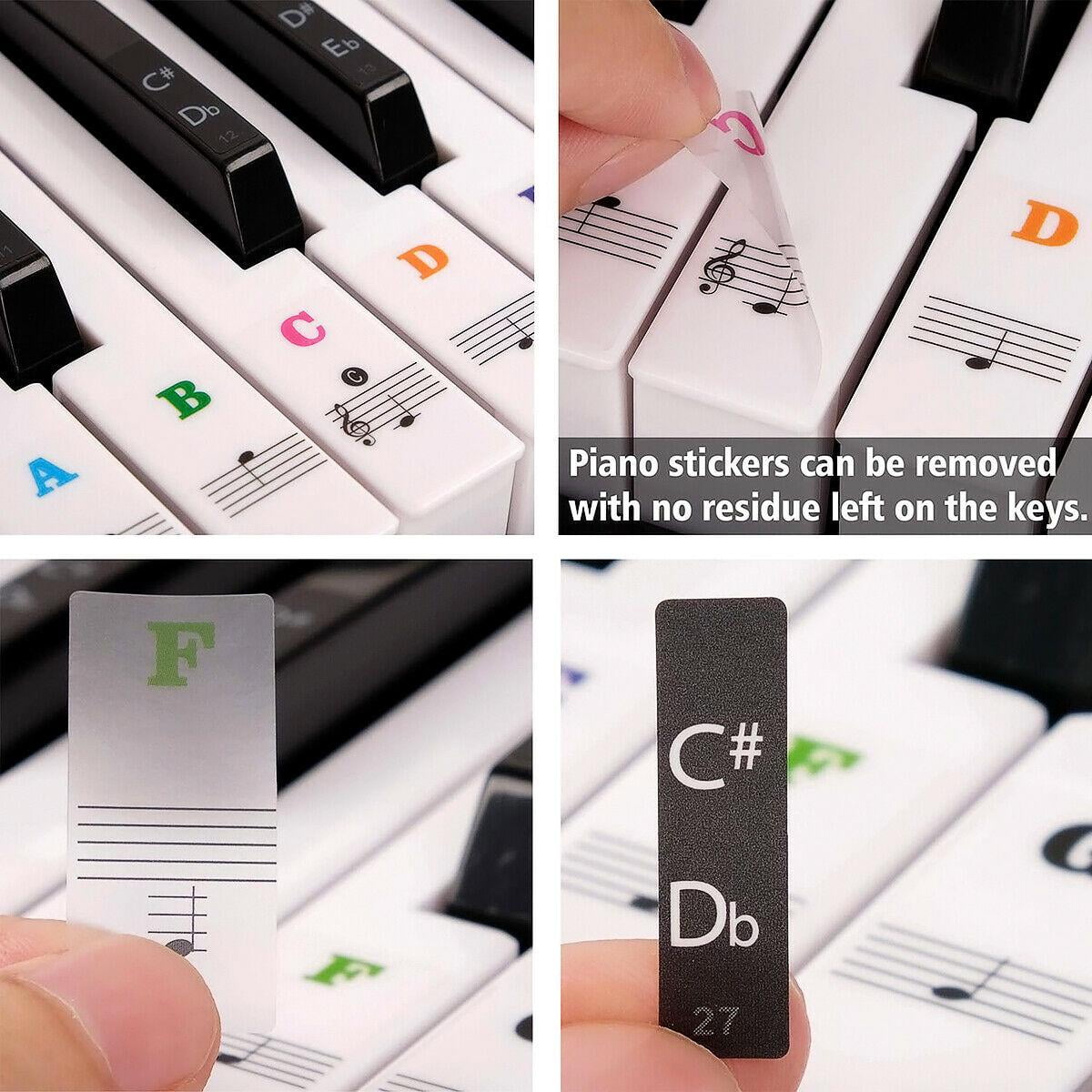 Piano Stickers Removable Keyboard Stickers For 88/61/54/49 Colorful