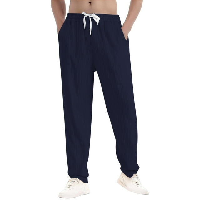 Pantalones largos para hombre, de color liso, informales, deportivos, holgados, modernos, versátiles, transpirables.