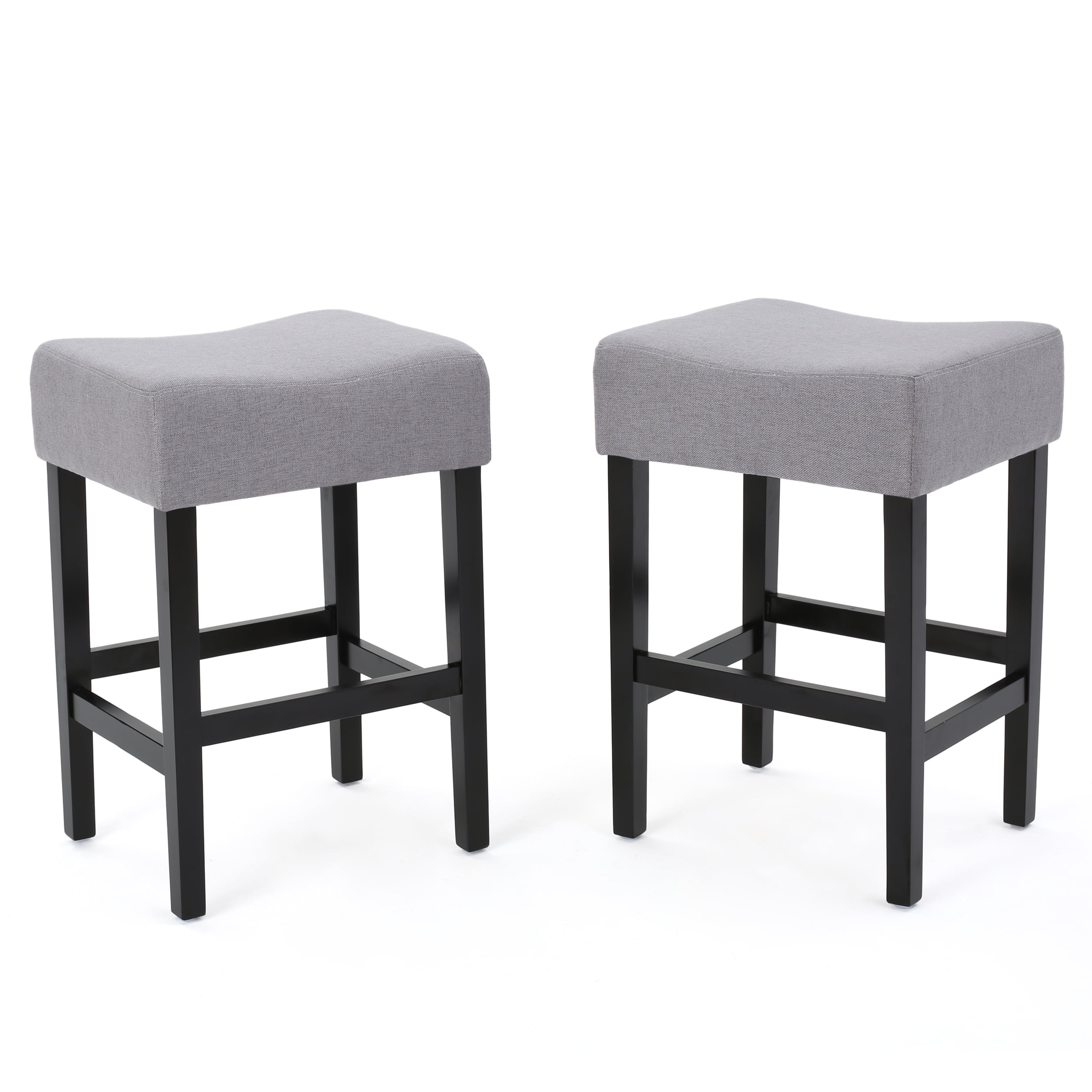 Lenando Fabric Backless Counter Stool Set Of 2 Light Grey Lenando Fabric Backless Counter Stool Set Of 2 Light Grey Com