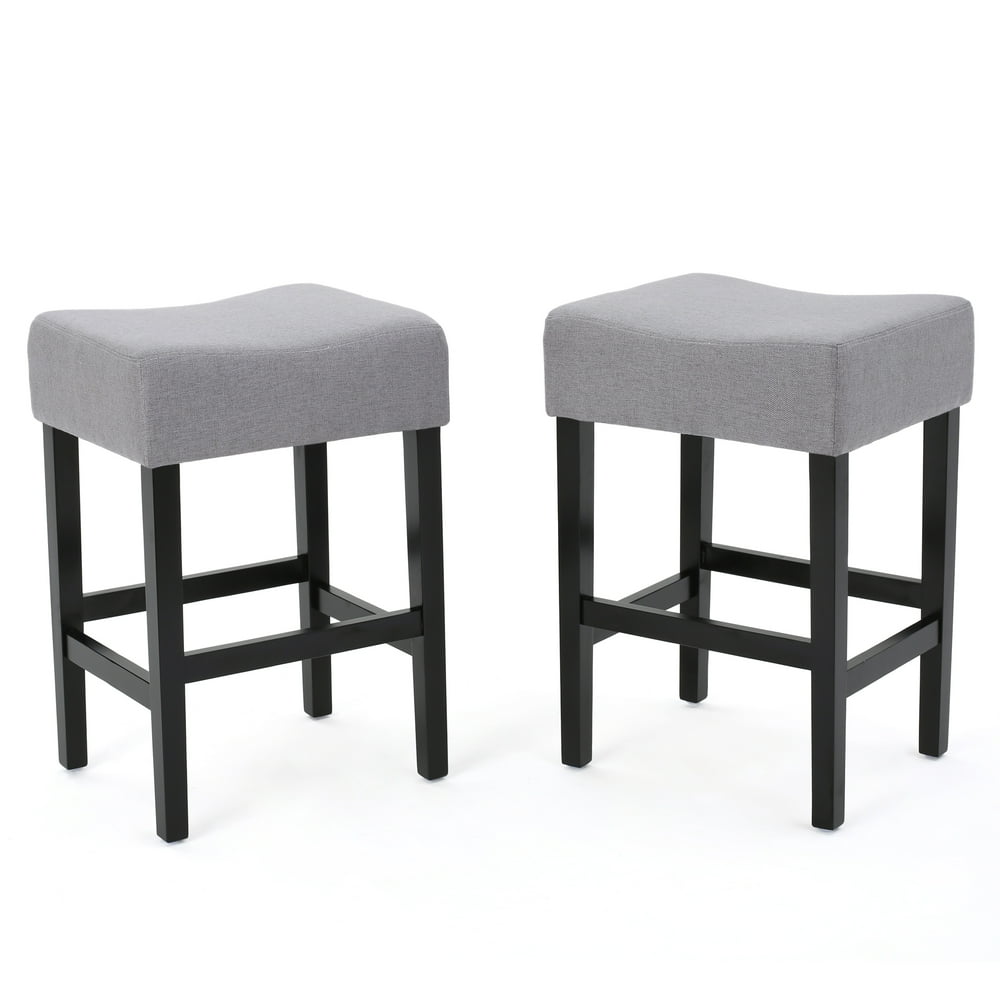 Lenando Fabric Backless Counter Stool, Set of 2, Light Grey Walmart