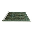 thumbnail image 2 of Ahgly Company Machine Washable Indoor Rectangle Persian Turquoise Blue Traditional Area Rugs, 7' x 9', 2 of 4