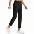 thumbnail image 6 of Yuanlook Women's Capri Pants,Elastic High Waist Tummy Control Yoga Pants Loose Straight Leg Capris with Pockets - Black, 6 of 9