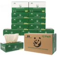 thumbnail image 1 of Pañuelos faciales QingYa de bambú sin blanquear, 12 cajas, 134 hojas, 1 of 8