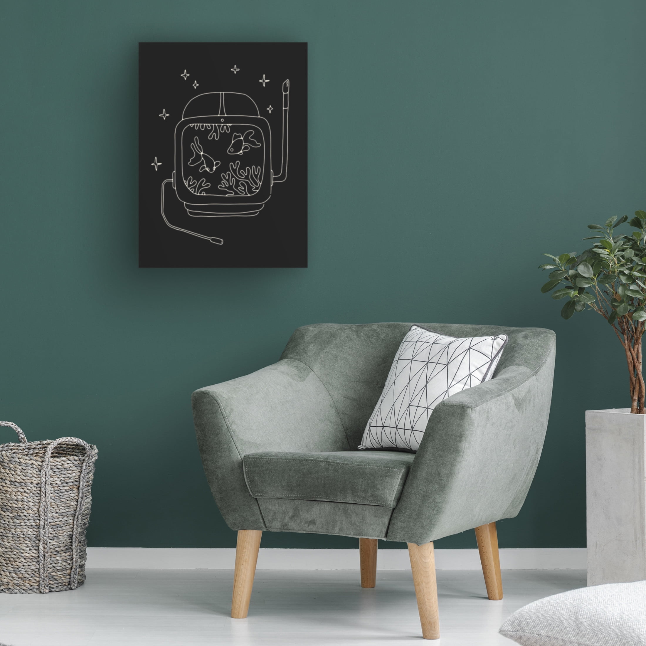 Trademark Fine Art Florent Bodart Astronaut and Fishes Canvas Wall Art