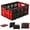 Red, variant on Collapsible Crate, 55L Foldable Plastic Milk Crate with Side Handles, Heavy Duty Stackable Containers Folding Storage Baskets for Food, Drinks, Books, Tools