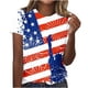 thumbnail image 1 of Tops Cortos para las Mujeres Casual Y de Moda Día de la Independencia Impreso Cuello Redondo Manga Corta, Camisetas Casuales para Mujer, 1 of 3