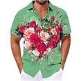 thumbnail image 2 of WAENQINLA Mens Shirts Summer Tropical Hawaiian Shirt Floral Print Vintage Tops Button Down Short Sleeve Classic Fit Shirts XL, 2 of 5