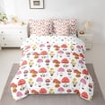 thumbnail image 2 of Homewish Cute Cartoon Mushroom 7pcs Bedding Comforter Set,Fungus Botanical Queen Bedding Sets,Red White Queen Sheet Sets For Kids,Super Cozy Room Decor Reversible, 2 of 8