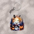 thumbnail image 2 of Happy Halloween Vampire Bichon Frise BOO with Pumpkins Fun and Spooky Acrylic Keychain Bichons Dog Lovers Gifts Idea Collar Charm Tag Keyring - 00018, 2 of 5