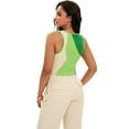thumbnail image 4 of DARING DIVA Women's Color Block Ribbed Sleeveless Crop Tank Tops S Green, 4 of 7