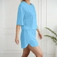 thumbnail image 5 of Women's Sleepwear Loungewear Ladies Fashion Pajama Set Solid Color Loose Shorts Set, 5 of 8