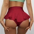 thumbnail image 3 of Gibobby Ropa Interior con Entrenamiento Ropa interior elástica cintura alta para mujer, ajuste ajustado, borde con volantes, Yoga, levantamiento cadera y contracción Abdominal （Rojo， XXL), 3 of 5