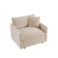 thumbnail image 6 of Comfy Deep Single Seat Sofa Upholstered Reading Armchair Living Room Chair light coffee Chenille Fabric , 1 Toss Pillow, 6 of 6