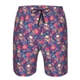 thumbnail image 3 of Cauagu Skull colorful flower daisy Print Men's Swim Trunks,Hawaiian Bathing Suit Swimsuits Beach Shorts with Pockets for Men Quick Dry Swimming Board Shorts-Medium, 3 of 6