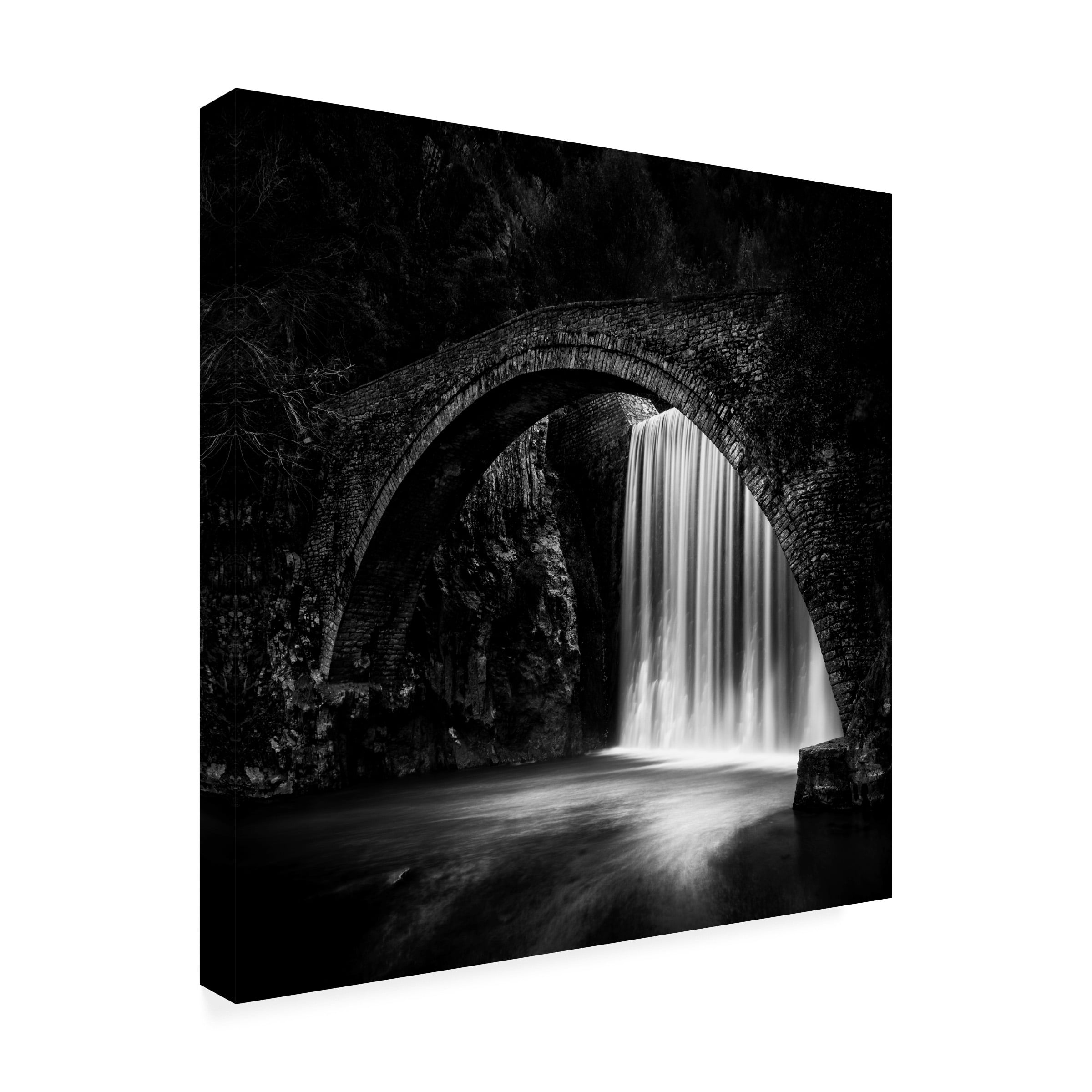Canvas Wall Art - George Digalakis 'Paleokaria Waterfall' Wall Art for Living Room, Bedroom, or Office D?cor by Trademark Fine Art - 18 x 18 Inches