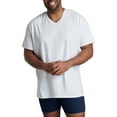 thumbnail image 6 of Fruit of the Loom Men’s Cotton V‑Neck Undershirts, White or Black/Gray, Multi‑Pack, Regular & Tall Sizes, 6 of 11