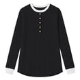 thumbnail image 4 of TEMOFON Long Sleeve Shirts for Women Fall Womens Tops with Button Crew Neck Lightweight Sweater for Women, 4 of 4