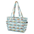 thumbnail image 2 of FORMRS Tote Bag for Women Quilted Large Capacity Travel Work Carry On Shoulder Handbag, Cartoon Train Pattern, 2 of 7