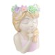 thumbnail image 5 of Escultura de resina con forma de florero para plantas y rostro de niña, figura de hada de moda, estatua Rosa, 5 of 9
