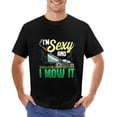 thumbnail image 7 of I'm Sexy And I Mow It Charismatic Men's Cotton Short Sleeve HD Print Tee for Casual T-Shirt Crew Neck Top Black 3XL, 7 of 7