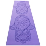 Gozone Fitness Reversible Yoga Mat, Hamsa Print, 4 mm Thickness, Purple