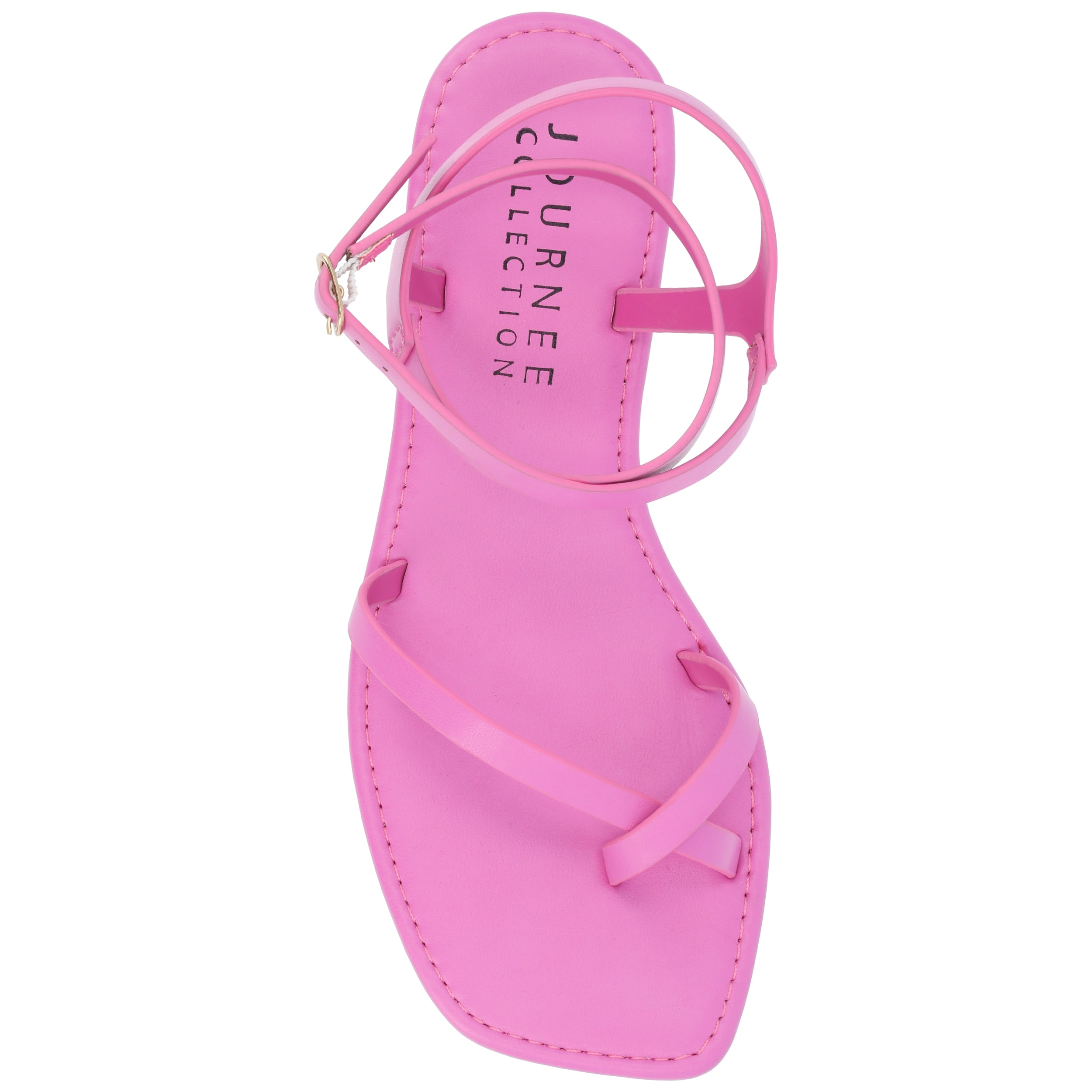 Journee Womens Charra Buckle Flat Sandals