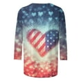 thumbnail image 5 of BLTIBY Womens Blouse Summer 3/4 Sleeve Round Neck Independence Day Printed Shirts Loose Novelty T-Shirts Fashion Pullover Tops 2025 Red 3 4XL, 5 of 5