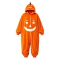 thumbnail image 5 of Halloween Adult Onesies Pumpkin Pajamas for Women Men Hooded Long Sleeve Flannel Loungewear Stretchy One Piece Jumpsuits Cozy Home Loungewear, 5 of 5