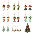 thumbnail image 1 of 8 pares de pendientes navideños para mujer, pendientes navideños navideños, juego de pendientes colgantes, árboles de Navidad, muñeco de nieve, campanas, Papá Noel, 1 of 5